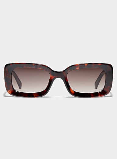 Les lunettes de soleil rectangulaires massives logo dor&eacute;