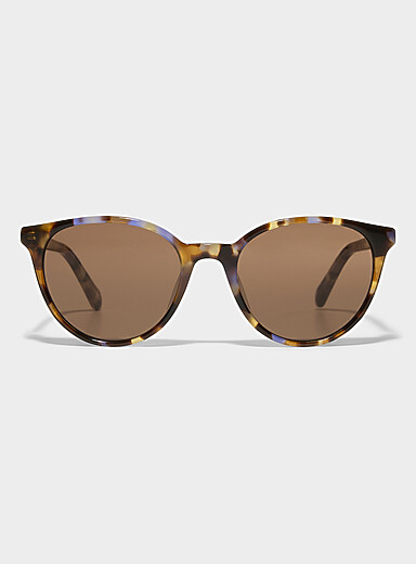 Metallic-accent round sunglasses