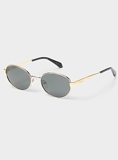 Polarized narrow oval sunglasses