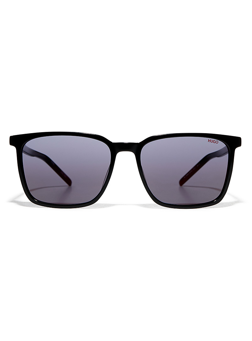 HUGO Black Ultra-light square sunglasses for men