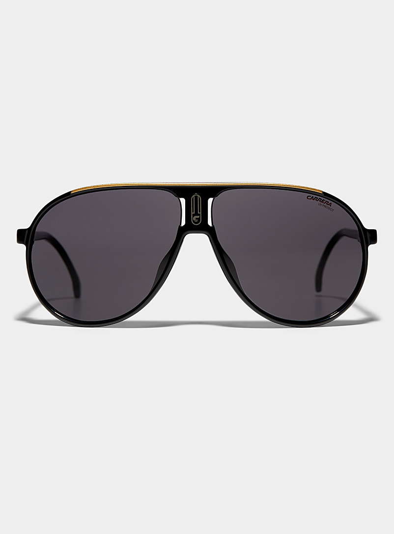 Carrera: Les lunettes de soleil aviateur Champion 65 Noir pour homme