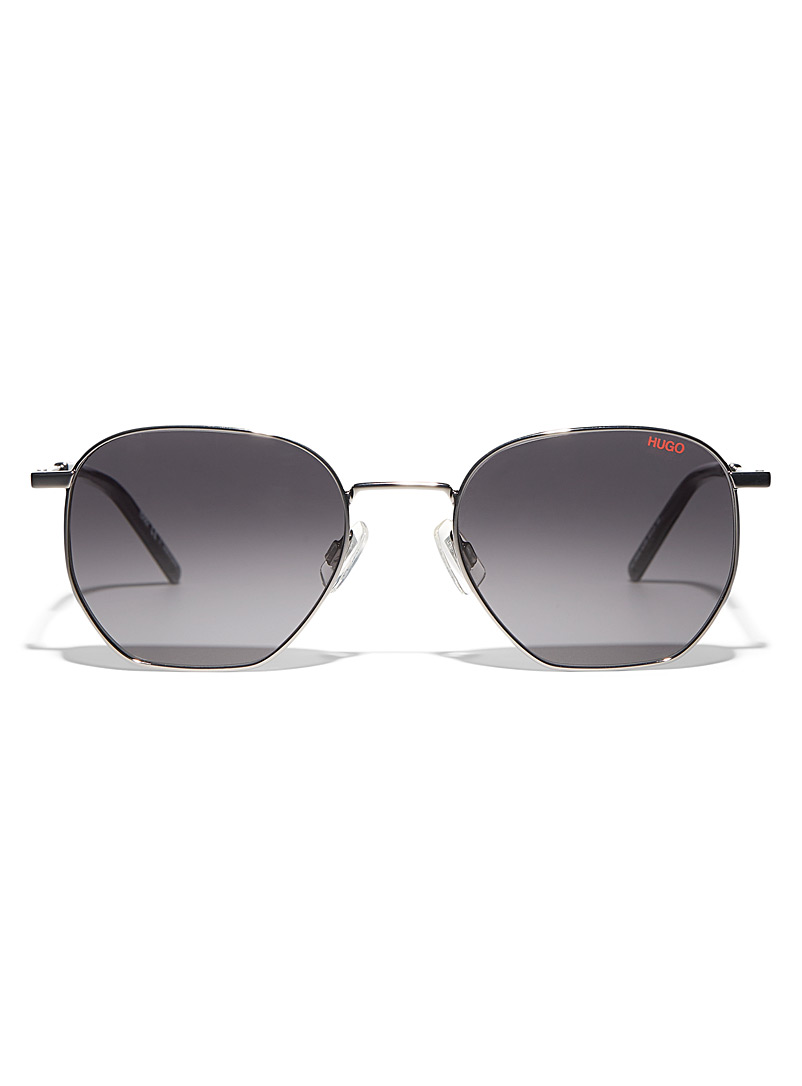 HUGO Grey Geo square sunglasses for men
