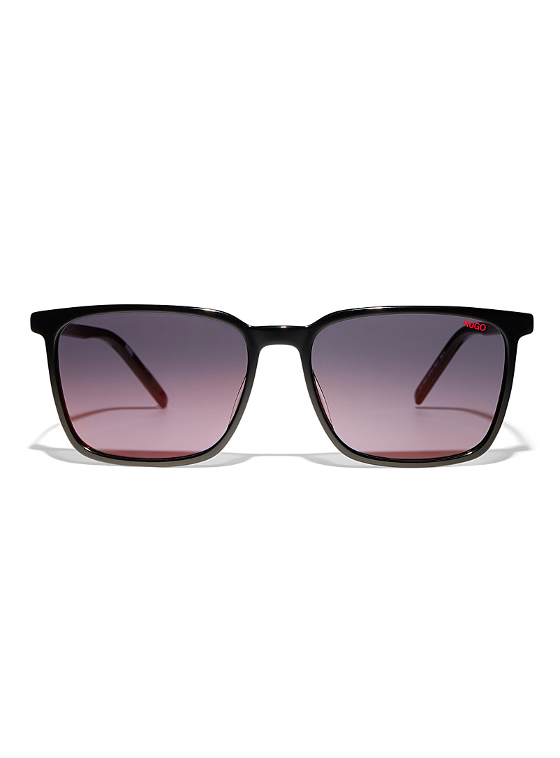 HUGO: Les lunettes de soleil carrées ultralégères Noir pour homme