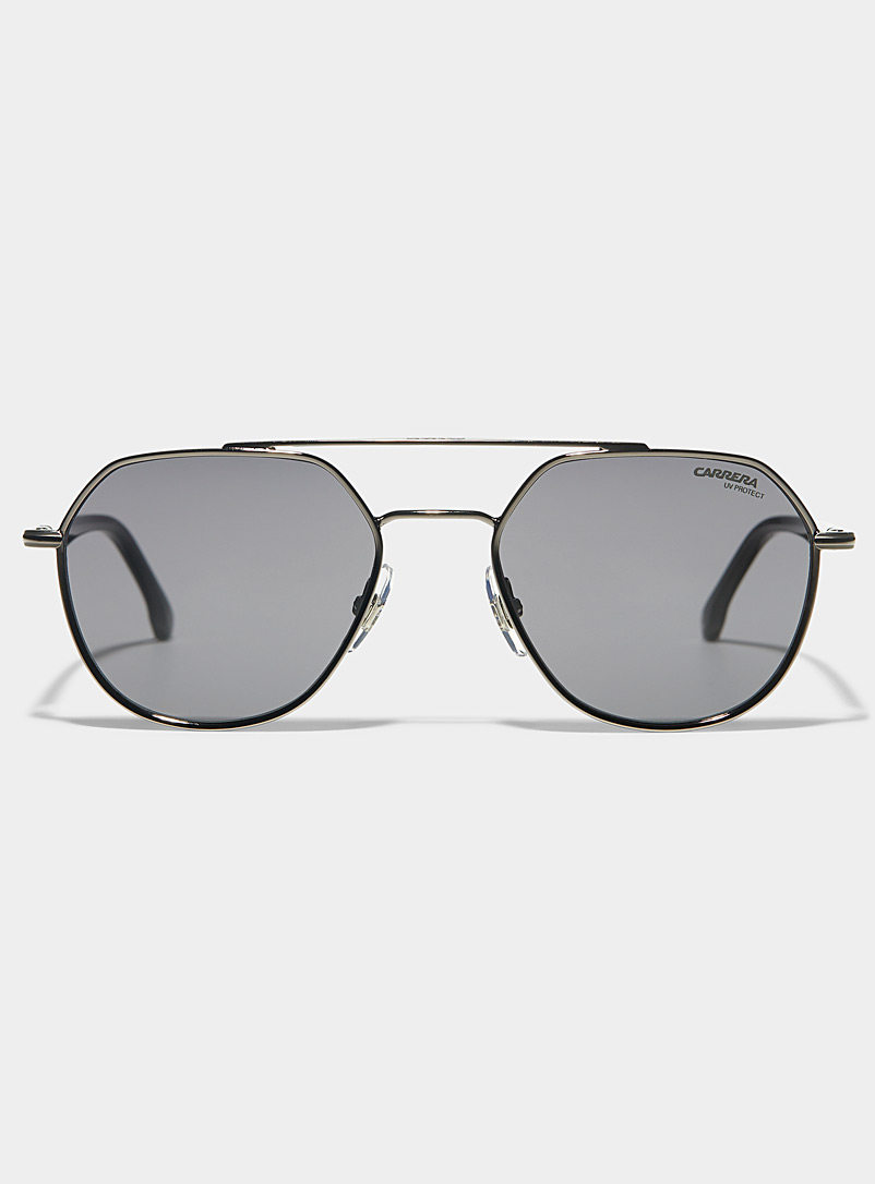 Carrera: Les lunettes de soleil aviateur rondes Noir pour homme