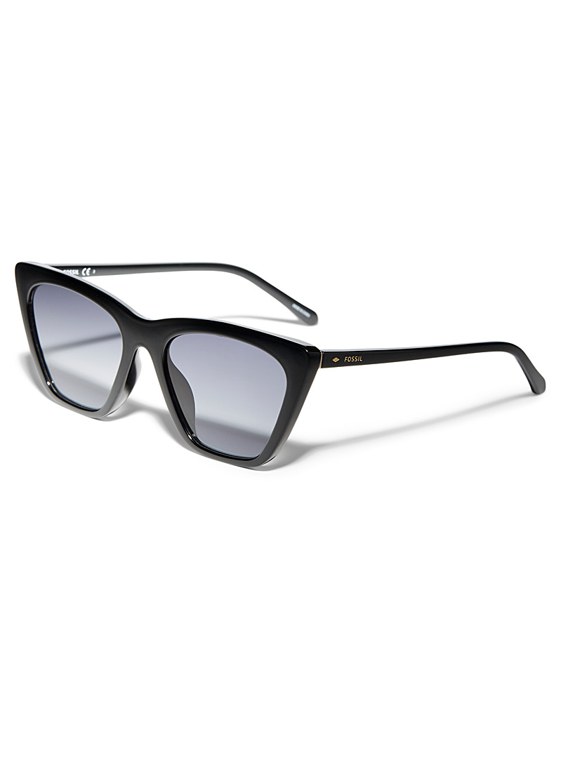 Fossil Black Rectangular cat-eye sunglasses for women