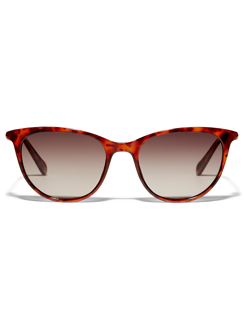 Fossil Light Brown Elegant cat-eye sunglasses for women