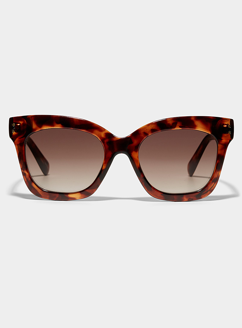 Fossil Taupe Rectangular cat-eye sunglasses for women