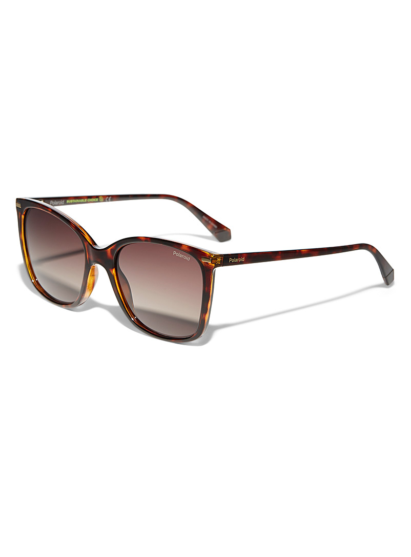 Polaroid Taupe Polarized rectangular sunglasses for women