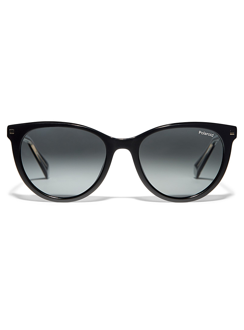Polaroid: Les lunettes de soleil oeil de chat arrondi Noir pour femme