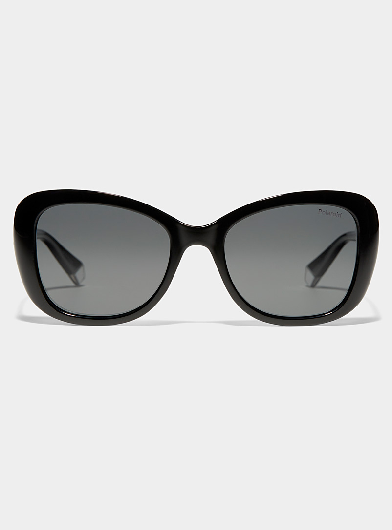Polaroid: Les lunettes de soleil mouche accent strass Noir pour femme