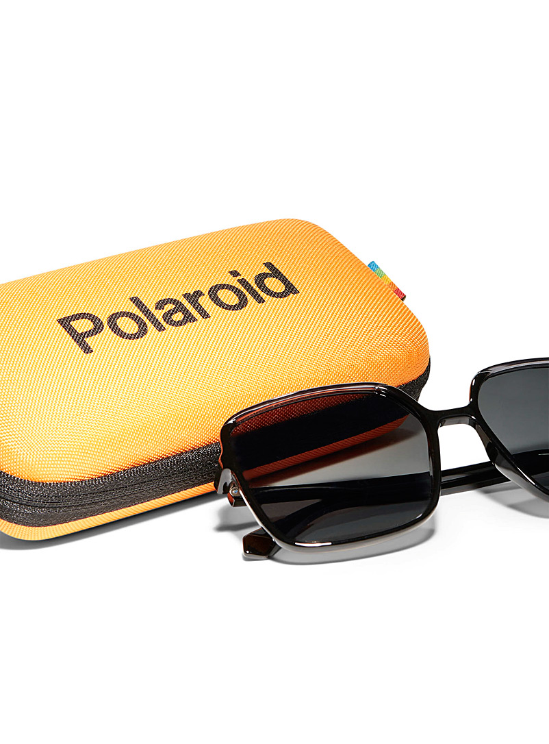 Polaroid: Les lunettes de soleil carrées XL Noir pour femme
