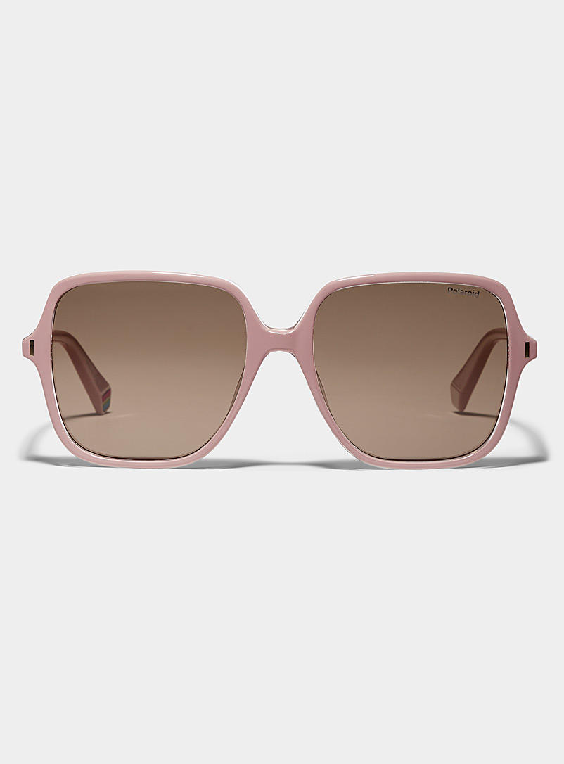 Polaroid: Les lunettes de soleil carrées fines Rose pour femme