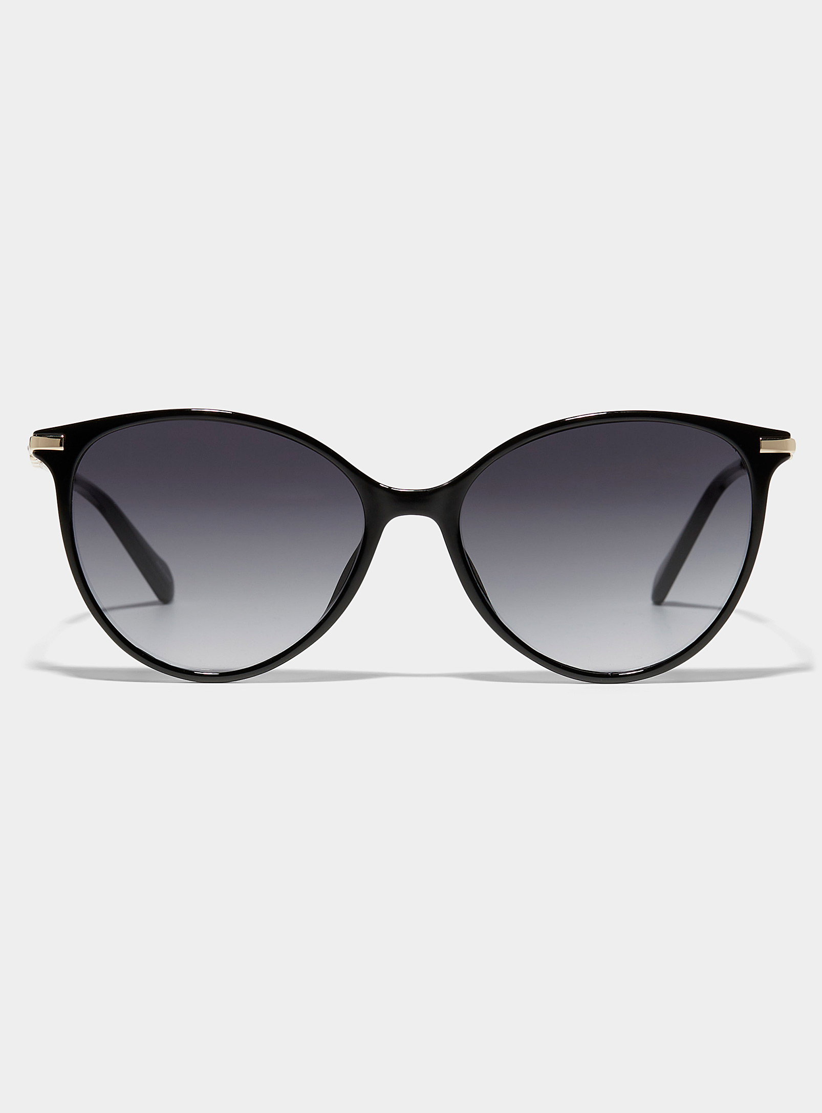 Fossil Silver-link Round Sunglasses In Black