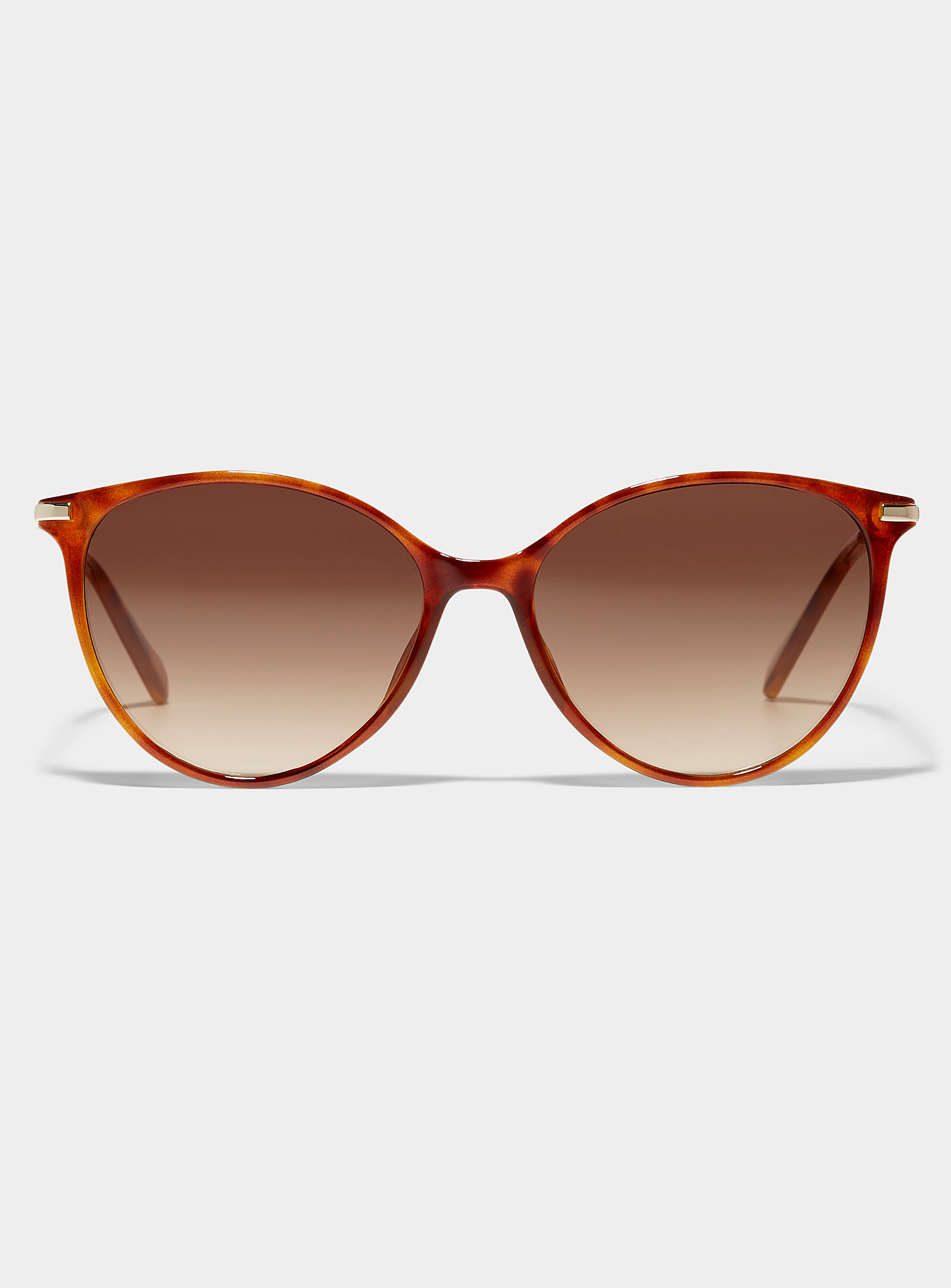 Fossil Silver-link Round Sunglasses In Brown