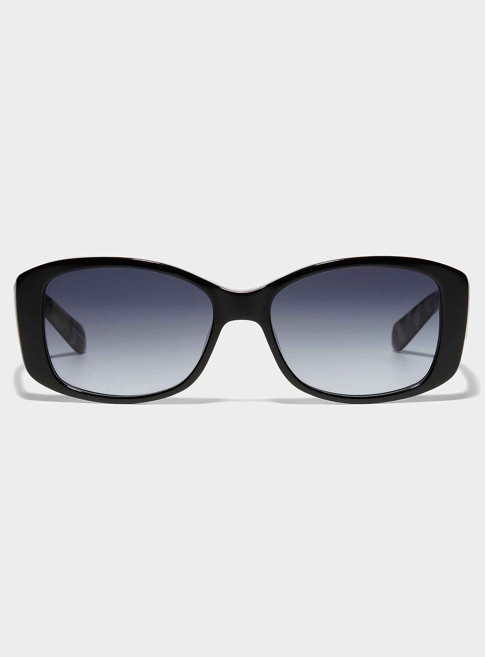 Fossil Flecked Underside Rectangular Sunglasses In Black