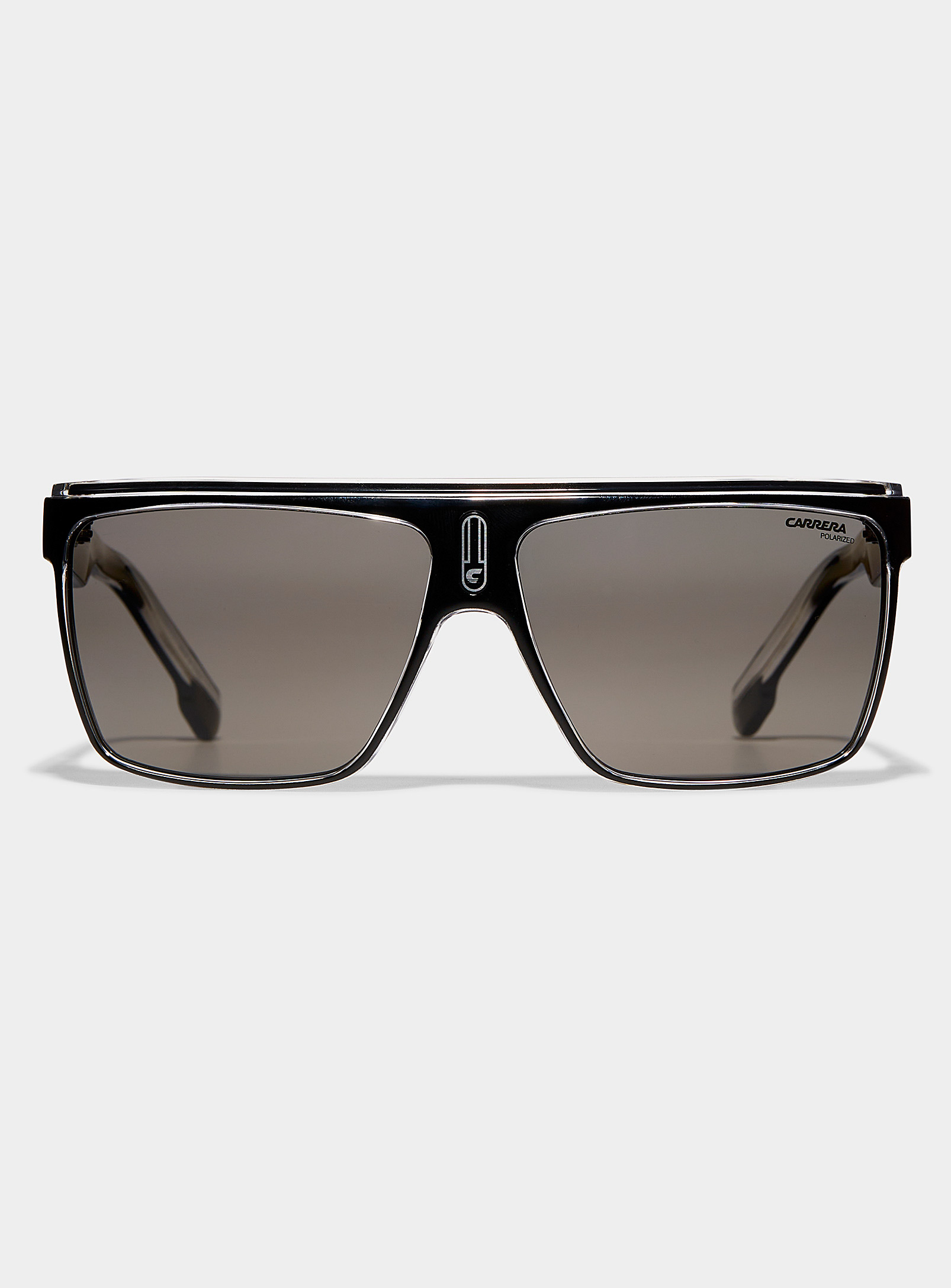 Carrera Red Accent Square Sunglasses In Patterned Black