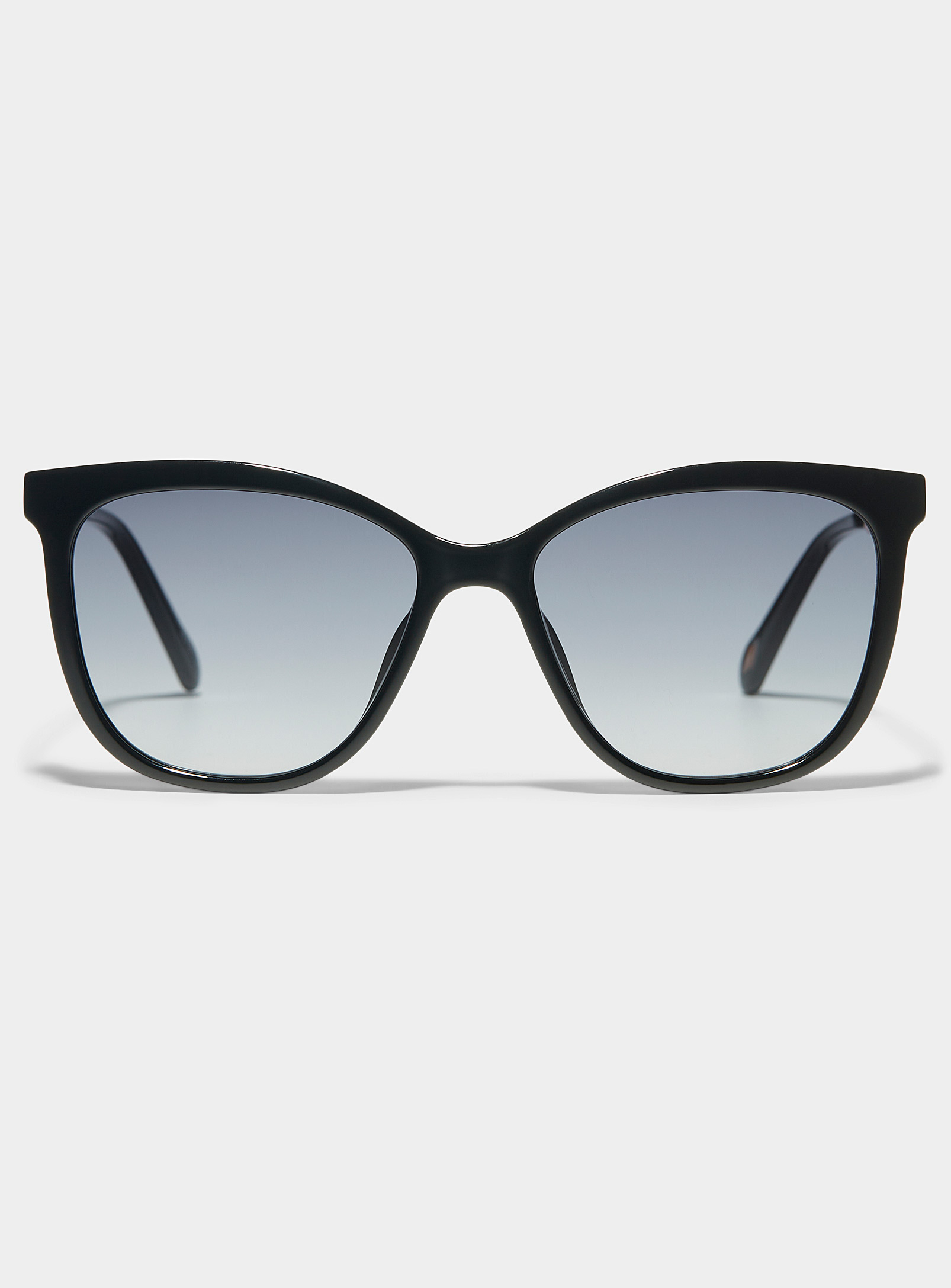 Fossil Metallic-temple Rounded Sunglasses In Black