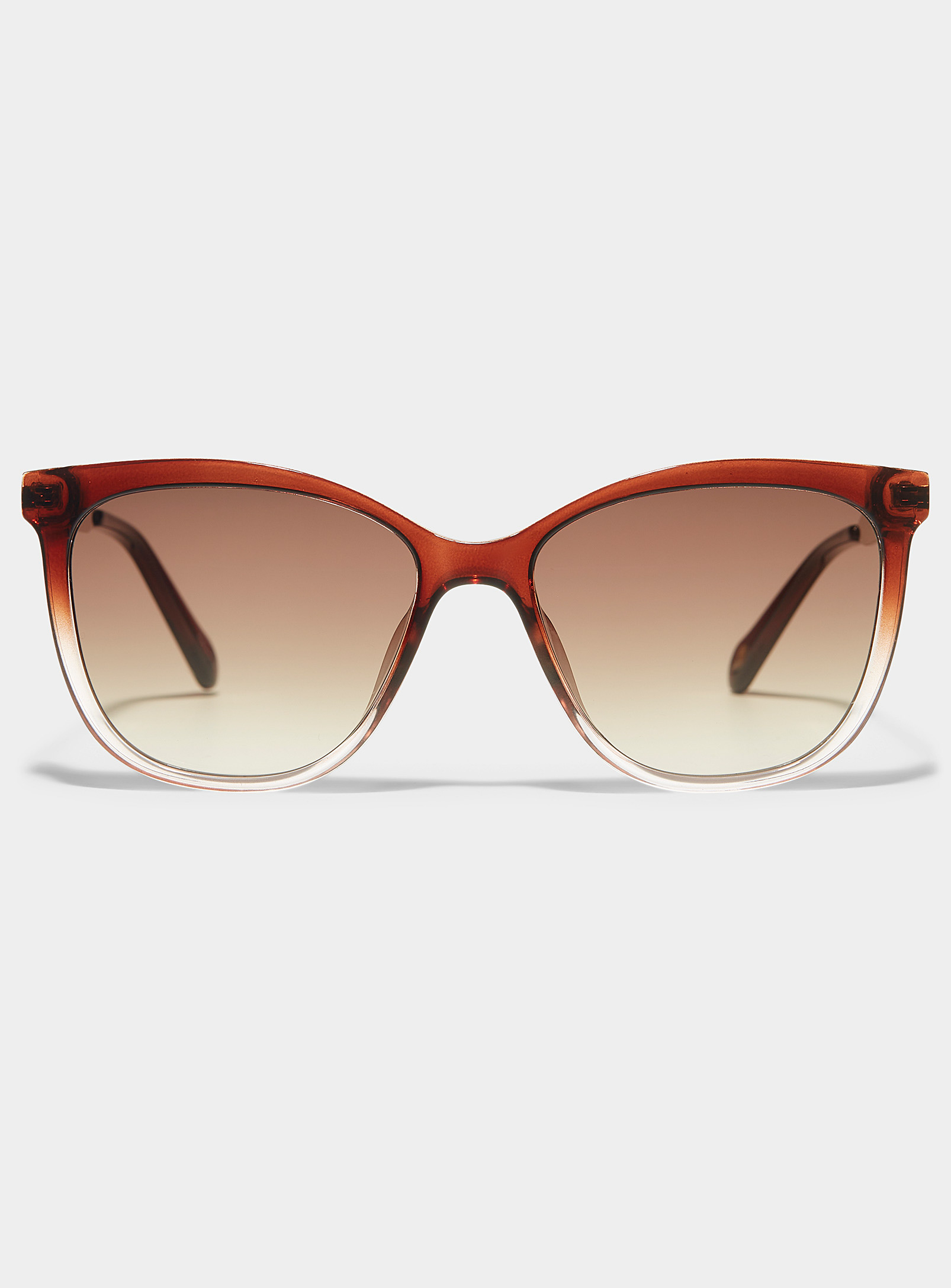Fossil Metallic-temple Rounded Sunglasses In Brown