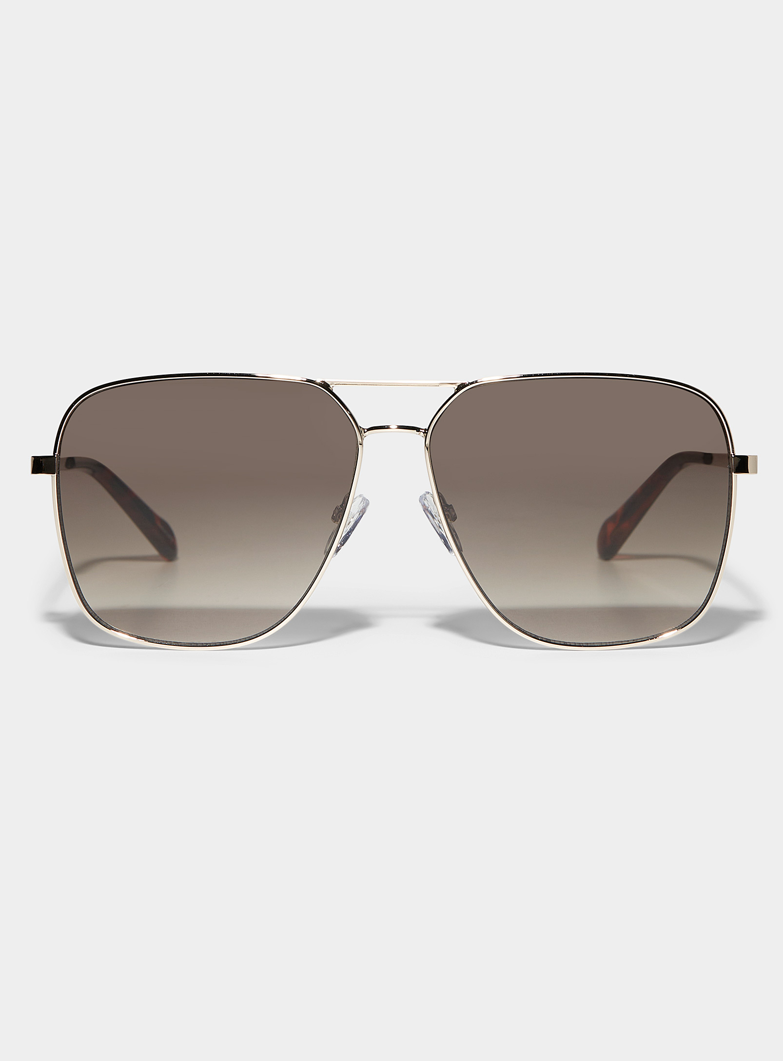 Fossil - Les lunettes de soleil aviateur minimalistes dorées