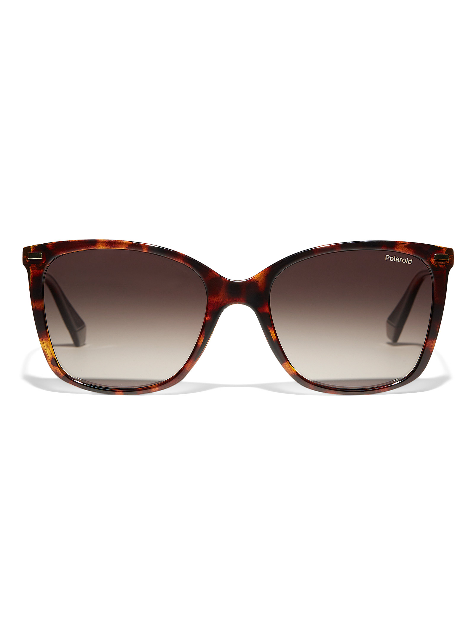 Polaroid Rectangular Sunglasses In Light Brown