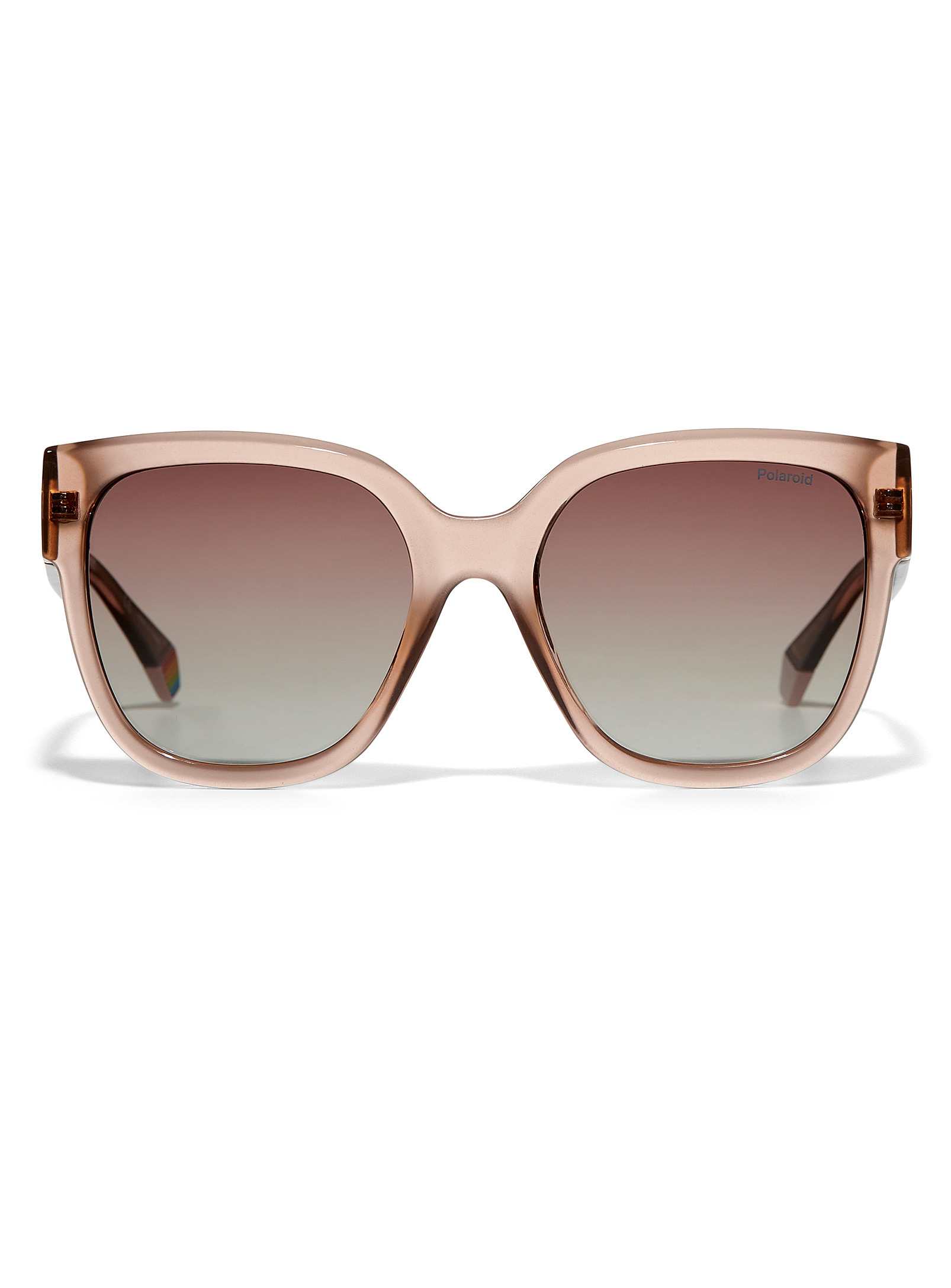 Polaroid Wayfarer Polarized Sunglasses In Cream Beige