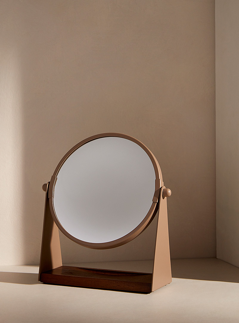 Simons Maison Taupe Double-sided mirror on bamboo stand