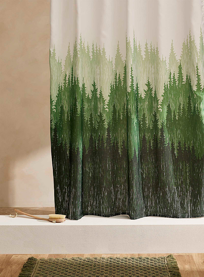 Simons Maison Patterned Green Nature walk shower curtain