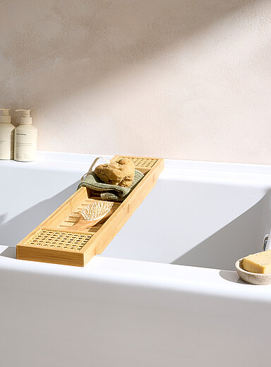 Bamboo bath tray