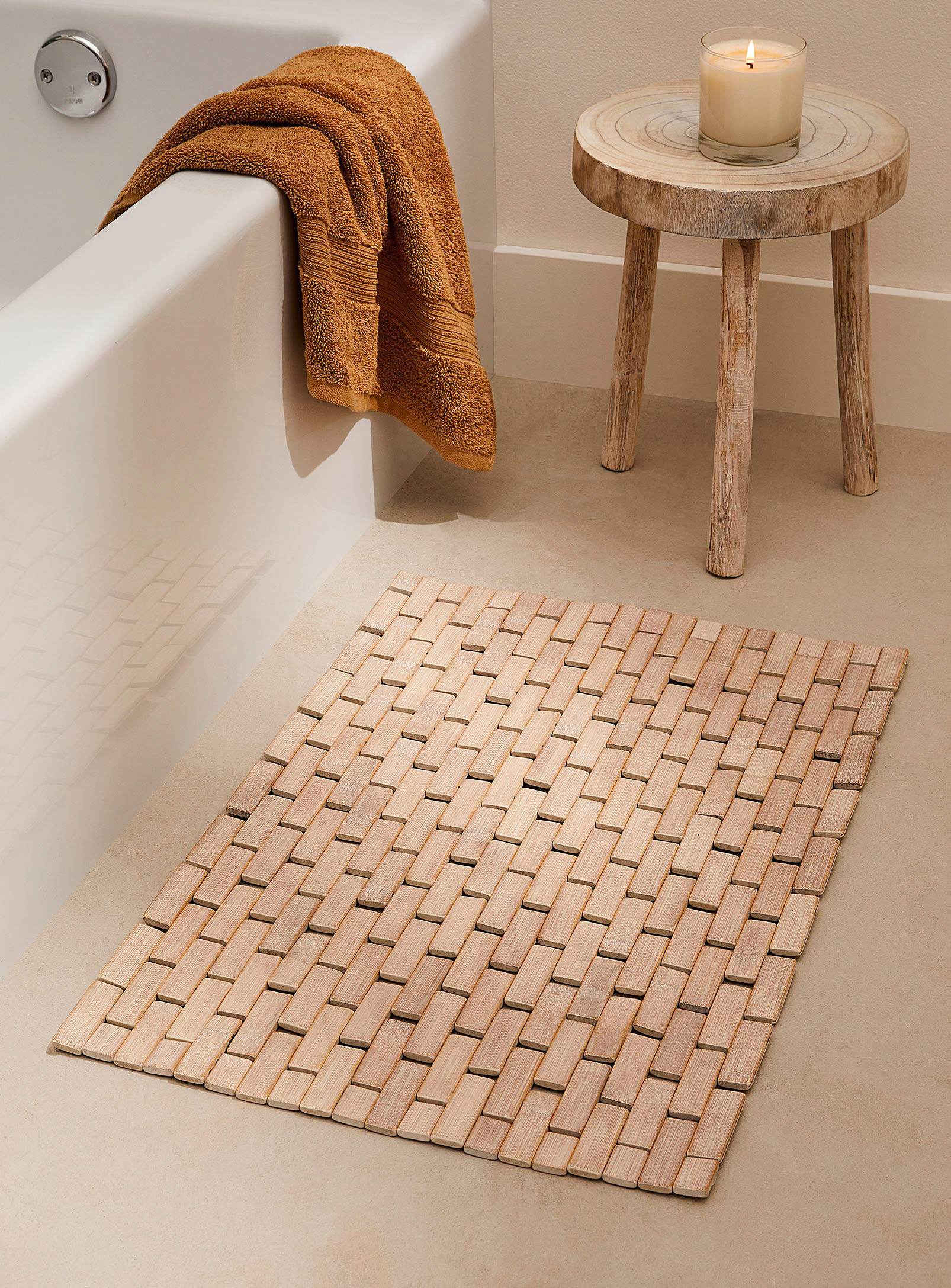 Simons Maison - Le tapis de bain lattes de bambou 42 x 58 cm
