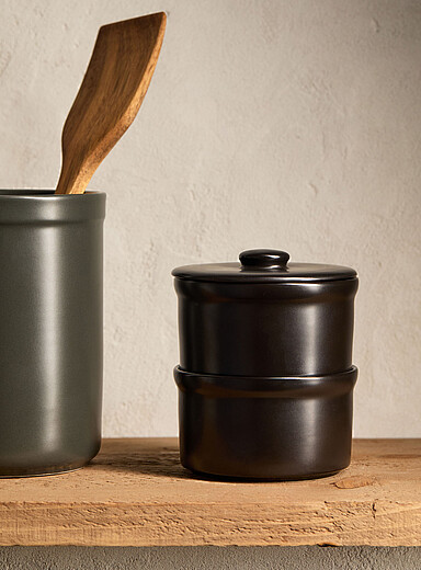 Simons Maison: Les pots de conservation noirs Ensemble de 2 Noir