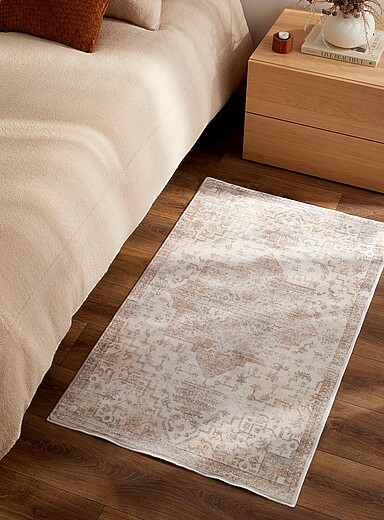 Simons Maison: Le tapis lavable douceur byzantine 76 x 127 cm Ivoire - Beige cr&egrave;me