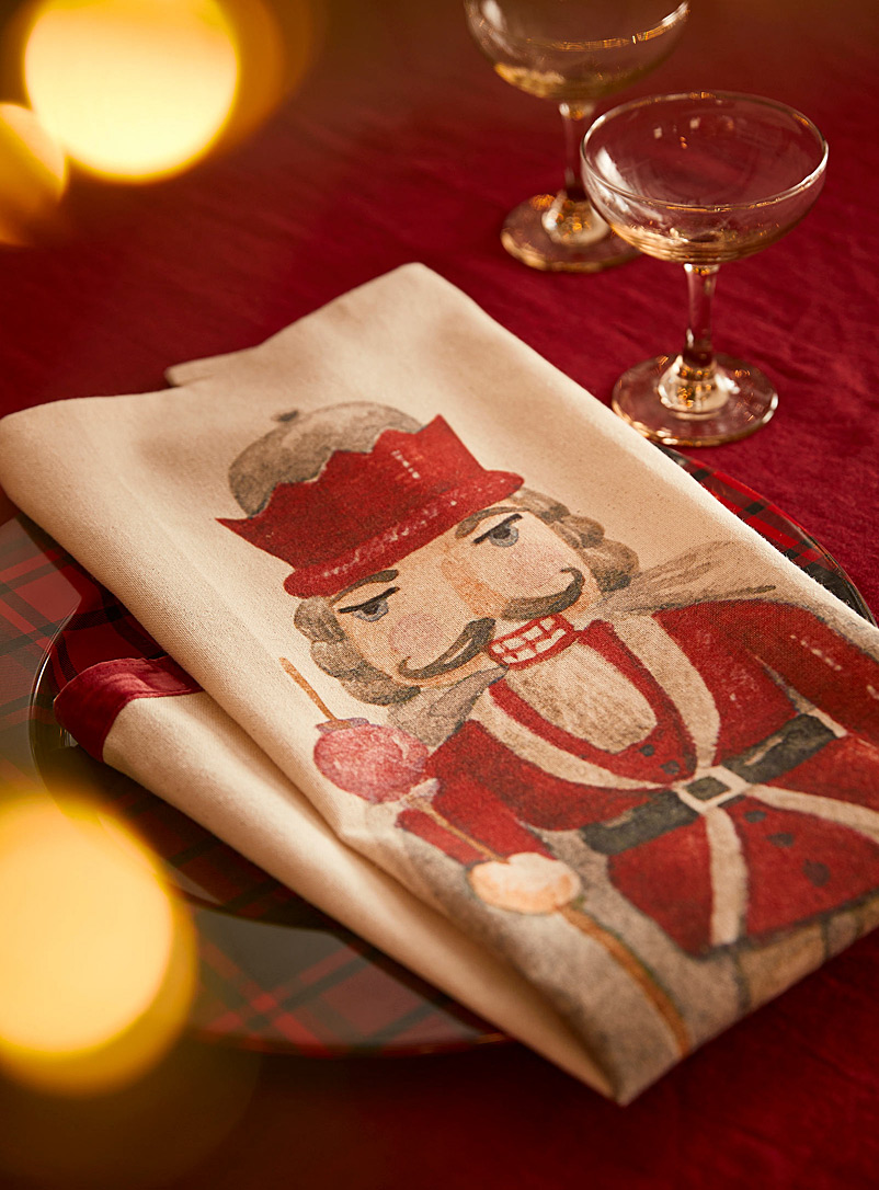 Simons Maison Assorted Red Nutcrackers tea towel
