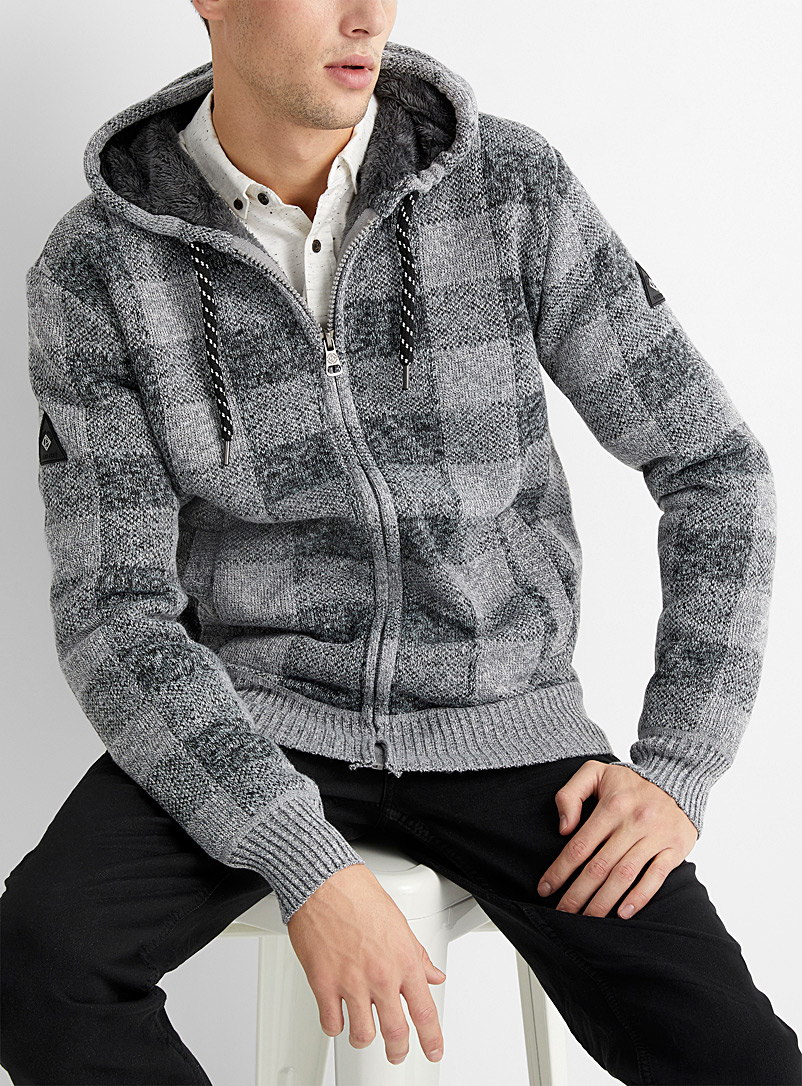 Plush-lined hooded cardigan | Point 