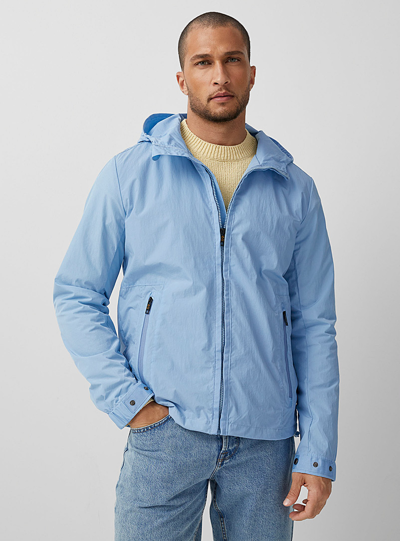 Point Zero Baby Blue Crisp nylon hooded jacket for men