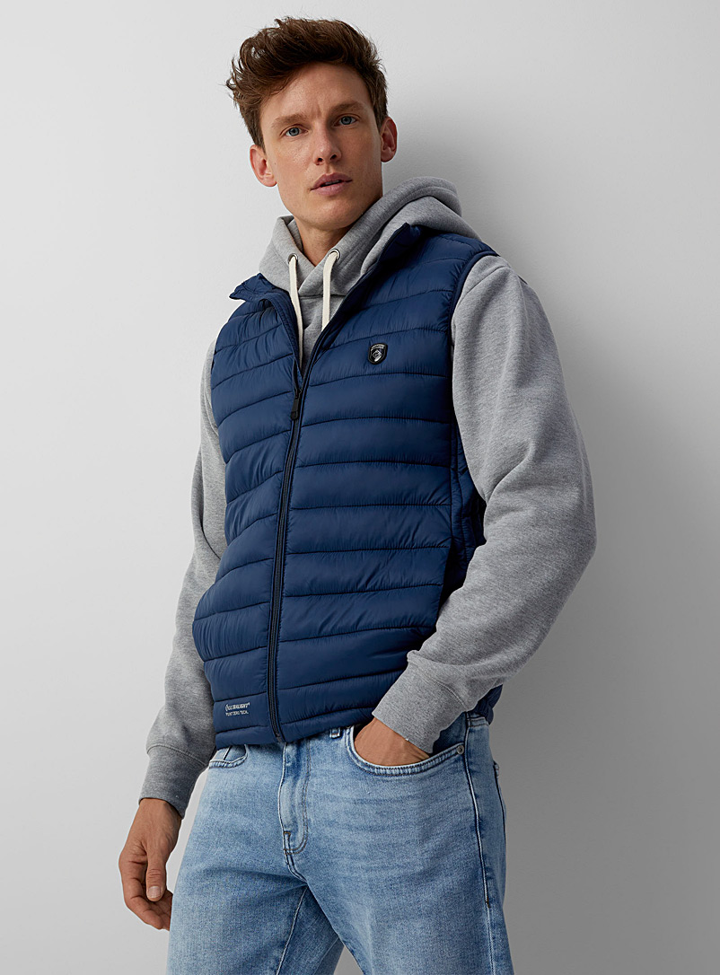 Point Zero Slate Blue Quilted featherweight vest for men