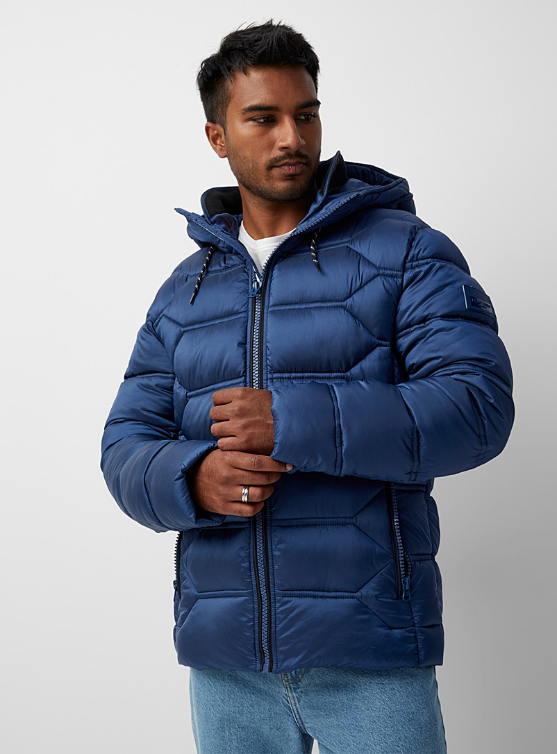 Point Zero Blue Geometric puffer jacket for men
