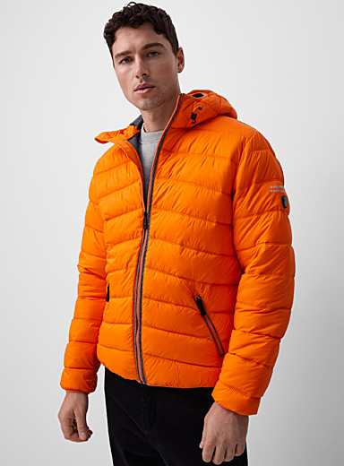 Point Zero Medium Orange Quilted featherweight puffer jacket for men