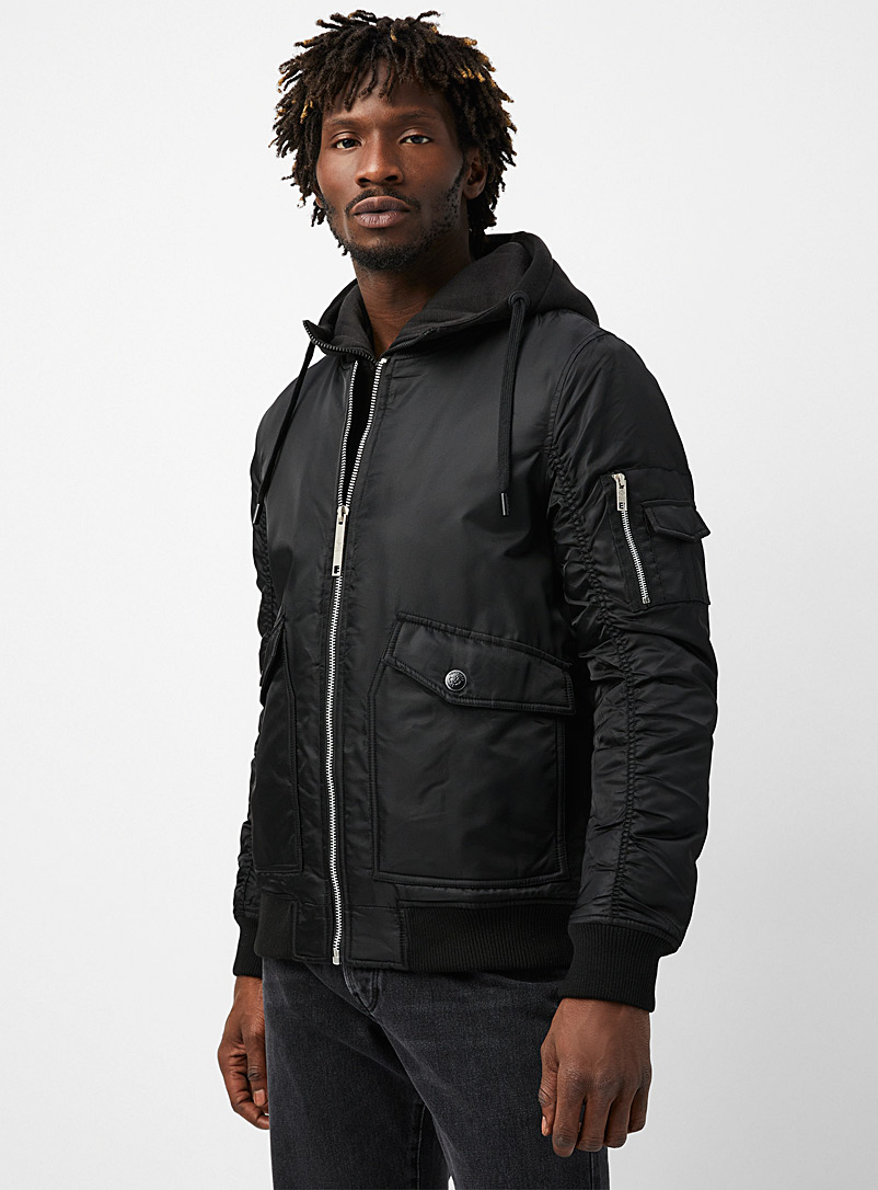 Removable-hood bomber jacket | Point Zero | Shop Men's Jackets & Vests ...