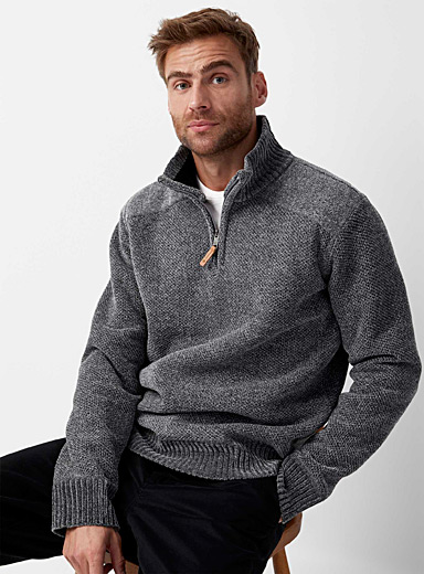 Heathered chenille knit sweater | Point Zero | Shop Men's Turtleneck ...