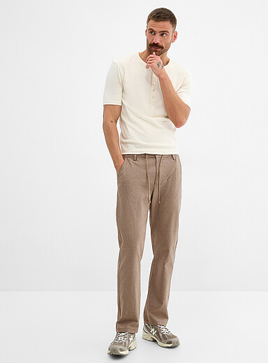 Mini-herringbone weft pant <b>Straight fit</b>