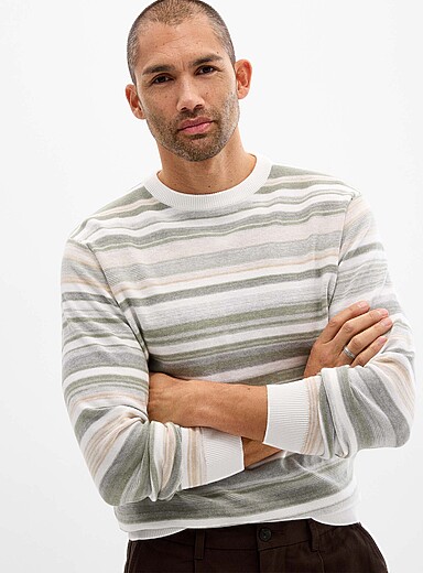 Muted mixed-stripe sweater