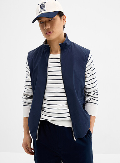 Point Zero: La veste r&eacute;versible toile de nylon Bleu marine - Bleu nuit pour homme