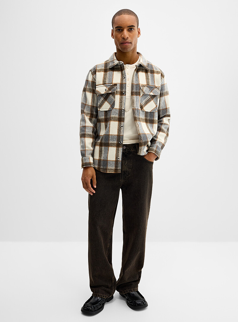 トップス anuke Check Over Shirts Check brushed overshirt | Point Zero | | Simons