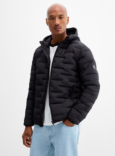 Geo quilted hooded jacket