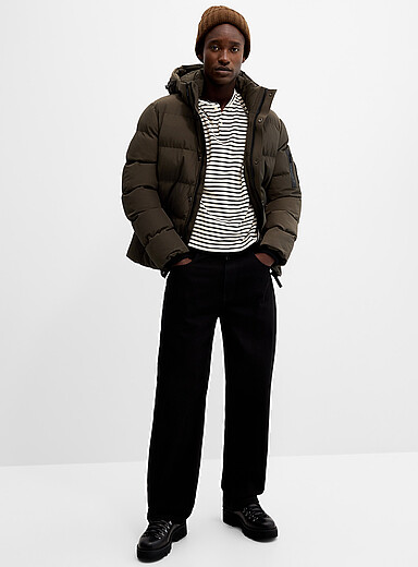 Point Zero: Le manteau matelass&eacute; Levi Vert fonc&eacute; - Mousse pour homme