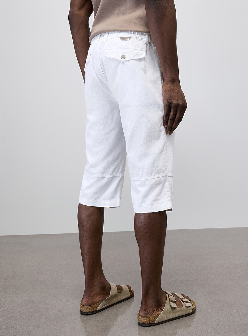 Adjustable-waist cotton and linen Bermudas product image 3
