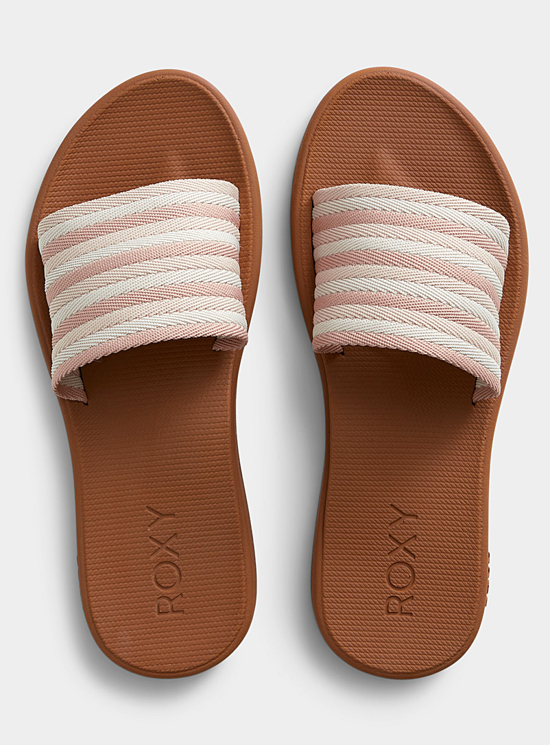 Roxy: La sandale slide Beachie Breeze Couleur chair pour femme