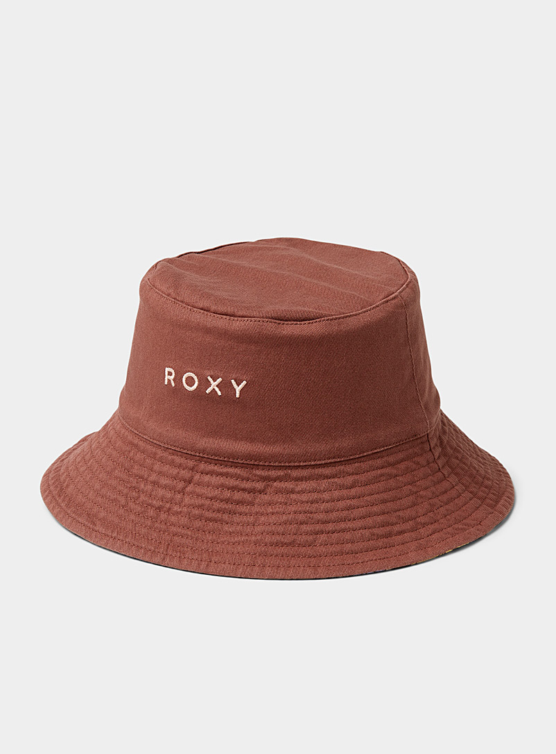 Roxy Brown Summer flower reversible bucket hat for women