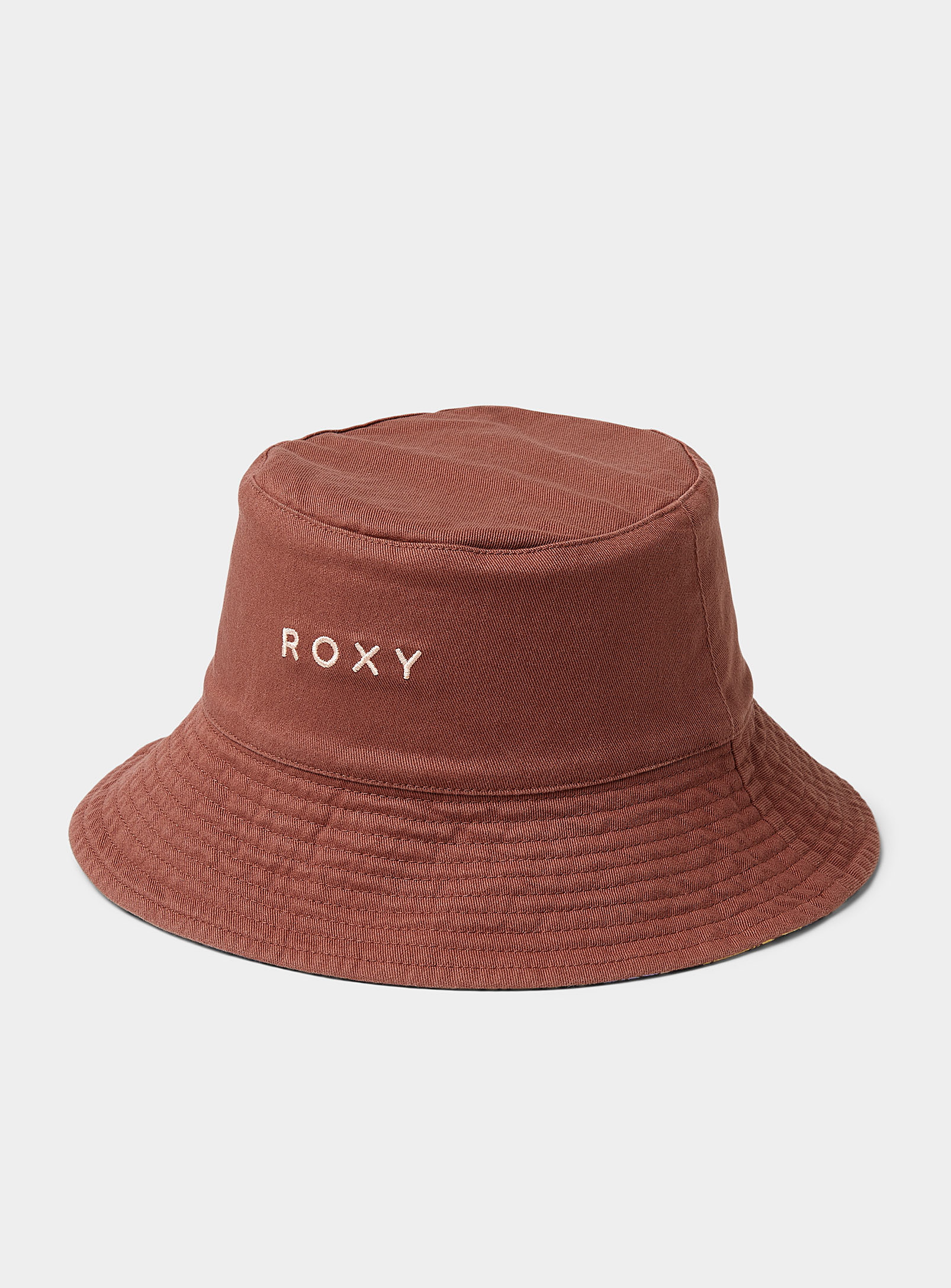 Roxy Summer Flower Reversible Bucket Hat In Brown