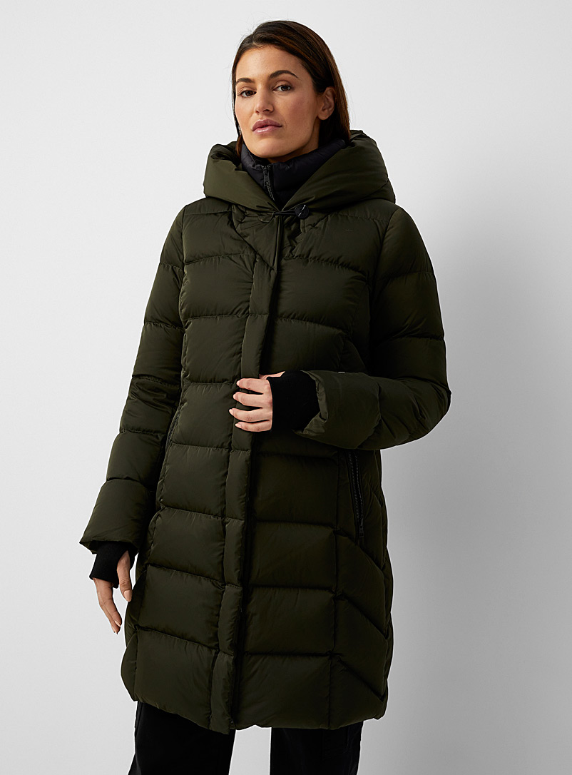 Soia & Kyo Forest green Sonny double-collar down puffer jacket for women